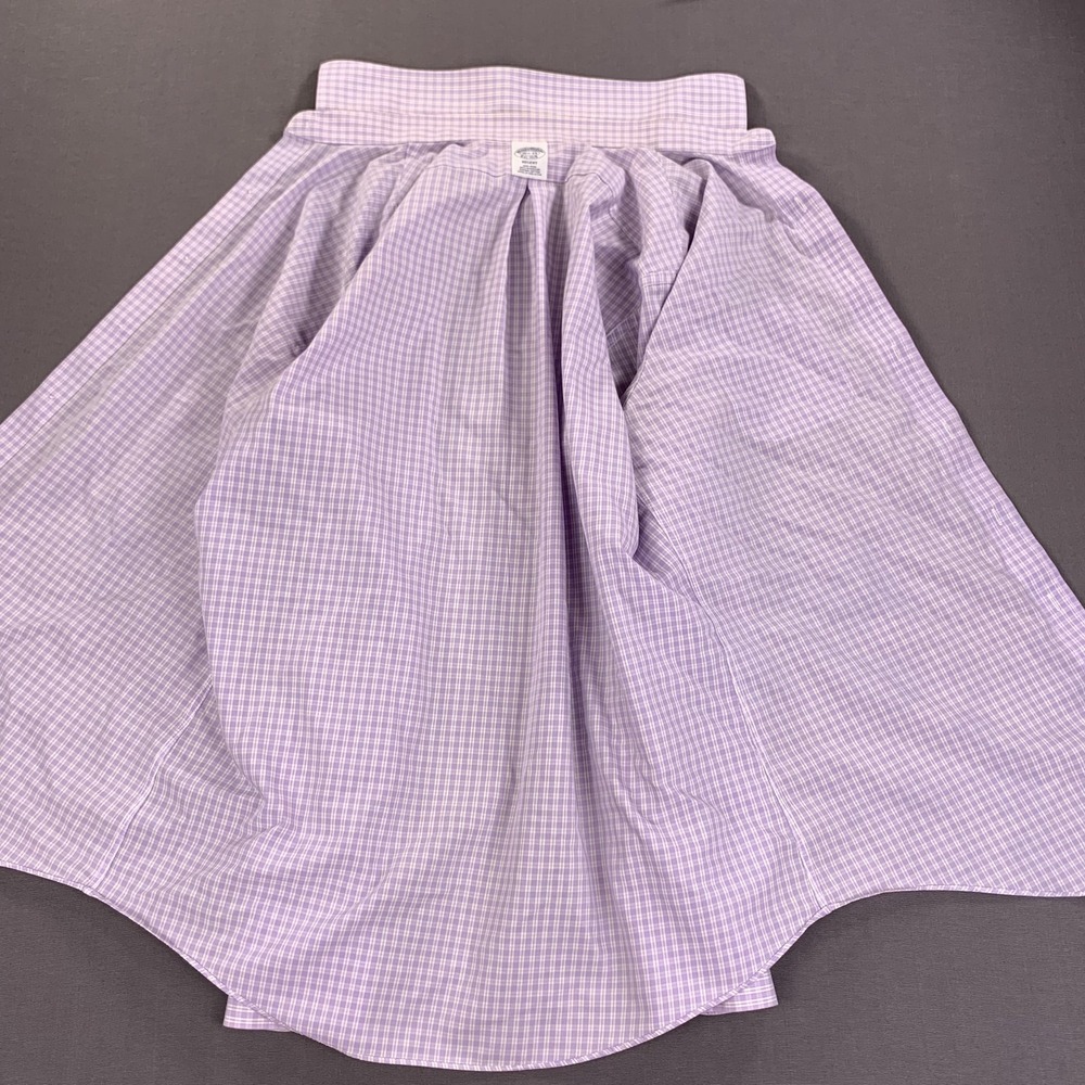 Brooks Brothers Shirt Mens 16.5 34 Purple Check Regent Non-Iron Supima Cotton - Picture 5 of 14
